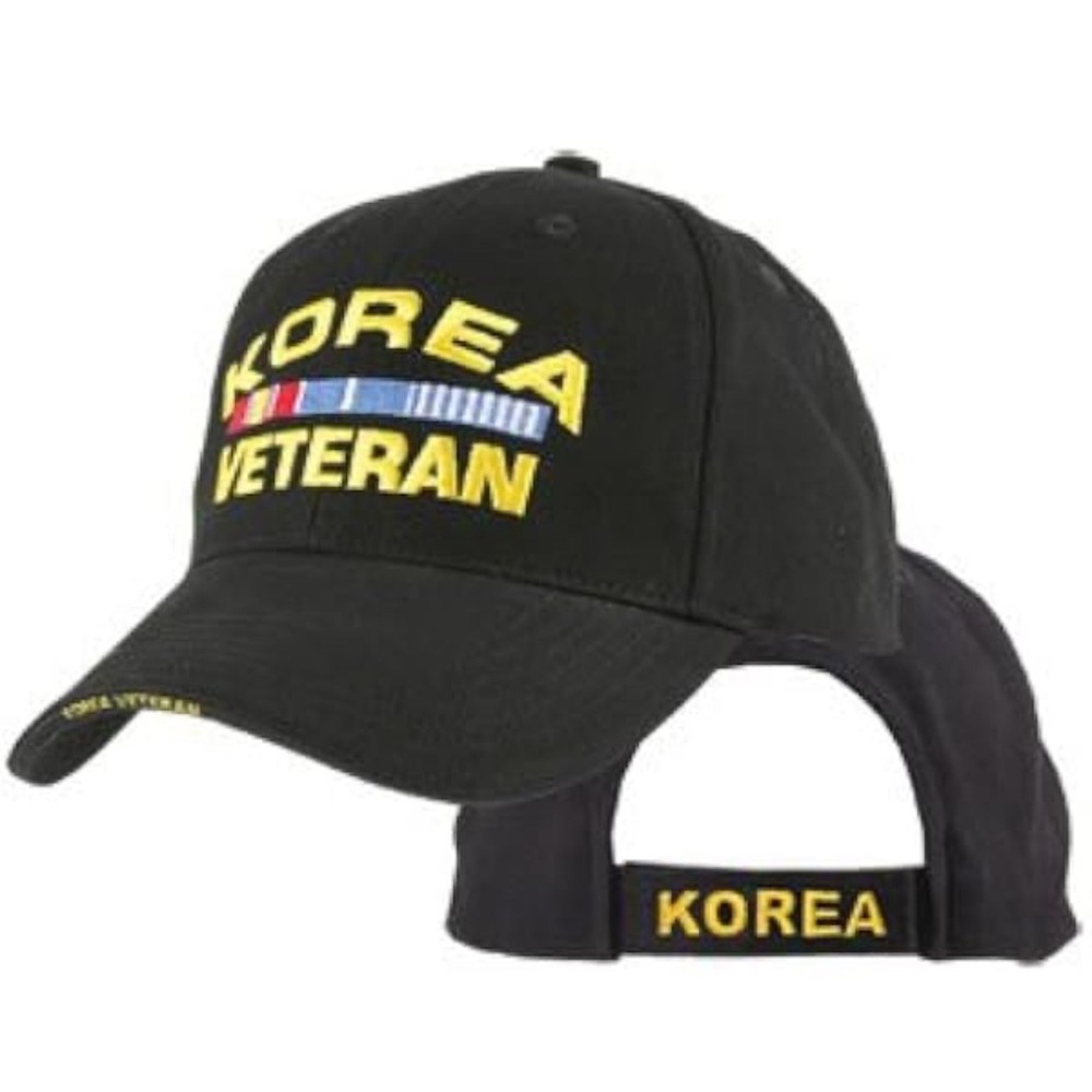 Korea Veteran Hat Military Baseball Cap Embroidered Black Adjustable